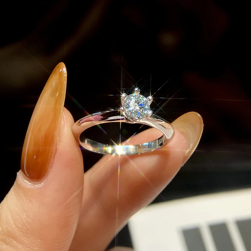 KNB Certified 1-5CT Moissanite Ring VVS1 Lab Diamond Solitaire Ring for Women Engagement Promise Wedding Band High Quality Fine - Image 3