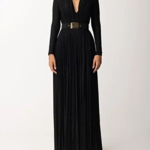 kf-S52473db14dfa4ec589065a567cc6a37a9-Bonboho-Women-Evening-Dresses-V-neck-Long-Sleeve-Pleated-Dress-Solid-Color-High-Waisted-Belted-Wrap Bonboho Women Evening Dresses V-neck Long Sleeve Pleated Dress Solid Color High Waisted Belted Wrap Dress for Ladies Party Dress