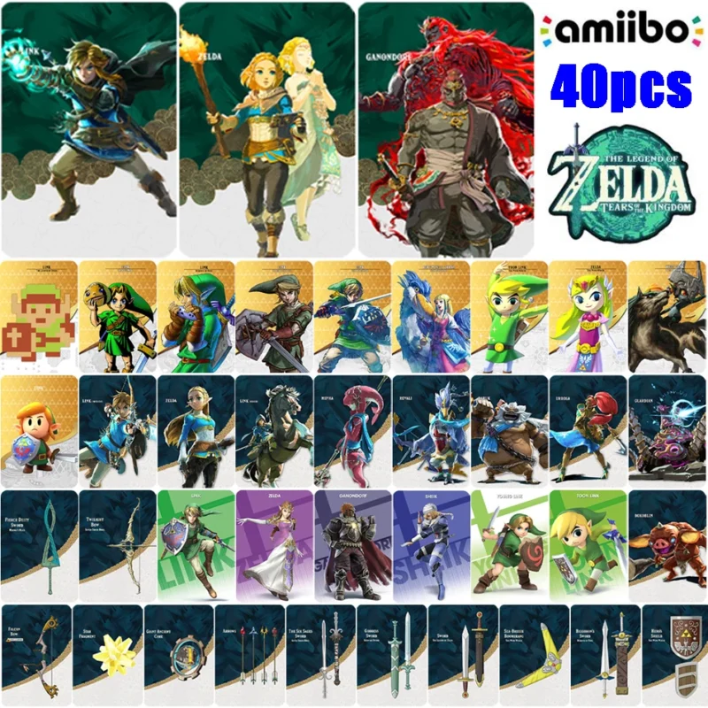 NEW 28/40 Zelda Amiibos Cards Apply to the Legend of Zelda: Tears of the Kingdo and the Legend of Zelda Latest Paragliding