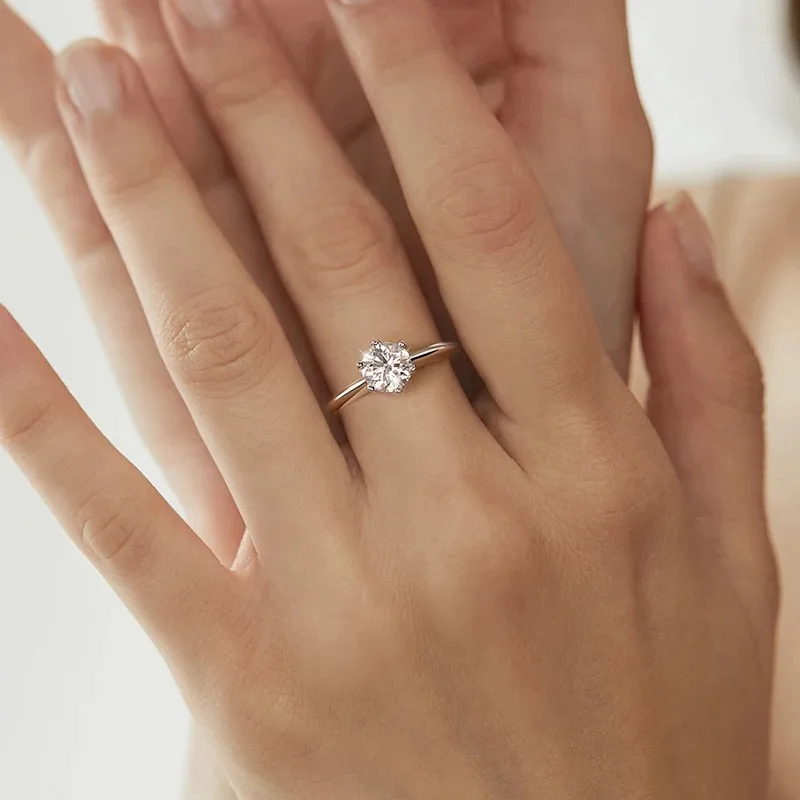 KNB Certified 1-5CT Moissanite Ring VVS1 Lab Diamond Solitaire Ring for Women Engagement Promise Wedding Band High Quality Fine - Image 4