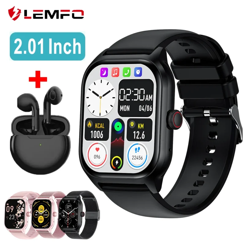 LEMFO LT10 Smart Watch 2024 Android Gift Bluetooth Call Smartwatch 2024 Touch Dial Music Fitness Tracker Sports Watches