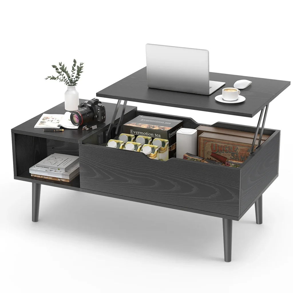 Lift Top Coffee Tables 39.37"x19.7" Wood Dining Tables For Living Room With Adjustable Storage Shelf Easy To Lifting Or Lowering