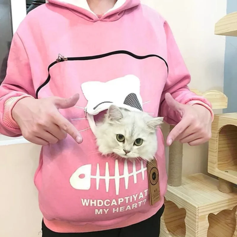 Sweatshirt Cat Lovers Hoodie Kangaroo Dog Pet Paw Pullovers Cuddle Pouch Sweatshirt Pocket Animal Ear Hooded Dropshipping