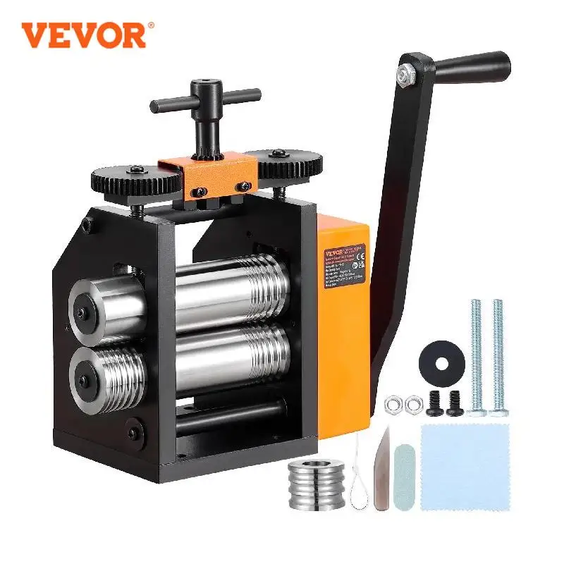 Rolling Mill 3"/76mm Jewelry Rolling Machine 1:2 Gear Ratio 3-in-1 Multi-function Rolling Mill 0.1-7mm Press Thickness