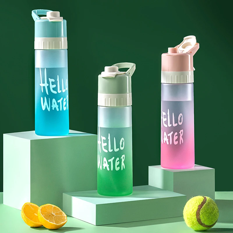 650ml Spray Water Bottle With Lid Eusable Hard Plastic Cup Sport Drinkware For Gym Climbing Hiking Brief Outdoor Direct Drinking - Image 6