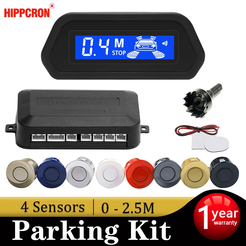 Car Parking Sensor With Auto Parktronic Reverse LED Monitor 4 Sensors Radar Detector System Backlight Display