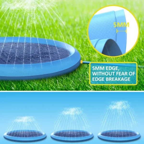 Alfombrilla antideslizante para salpicaduras de mascotas, estera rociadora de agua para piscina de perros y niños, juego de cadera al aire libre, 100/150/200cm - Image 4