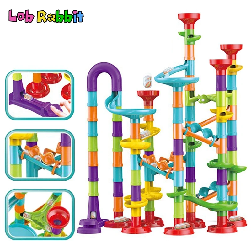 Kids Marble Runs Race Track Building Blocks Construction Toys Can Change Ejection Ball Slideway DIY Kids Education Toy Gifts