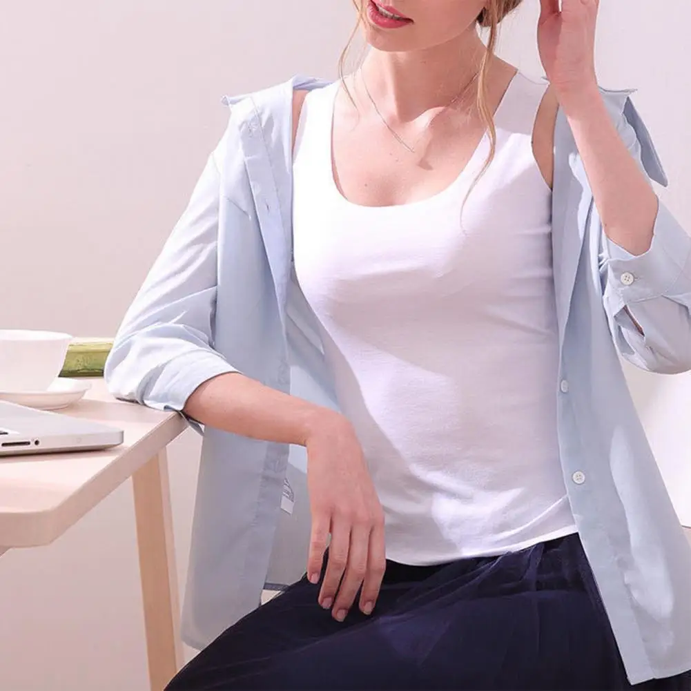 Loose Tank Tops Large size Casual O-Neck T-shirt Sleeveless summer women's bottoming camis top all match - Image 5