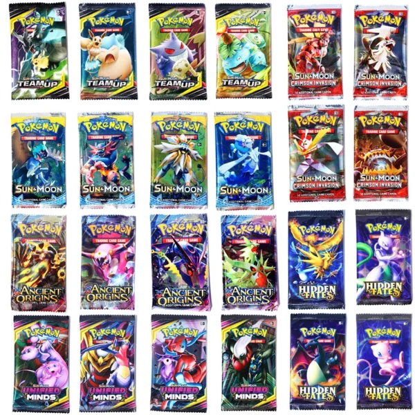 Juego de cartas coleccionables de Pokémon para niños, caja de refuerzo de Cartas coleccionables de Tradiner, sol y luna XY Evolutions, 324 piezas, novedad - Image 3