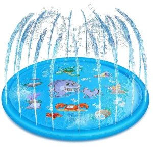 Colchoneta inflable para juegos de mascotas, cojín rociador de agua, almohadillas para exteriores, fuente de jardín, bañera de juguete, piscina para niños y perros, 150cm