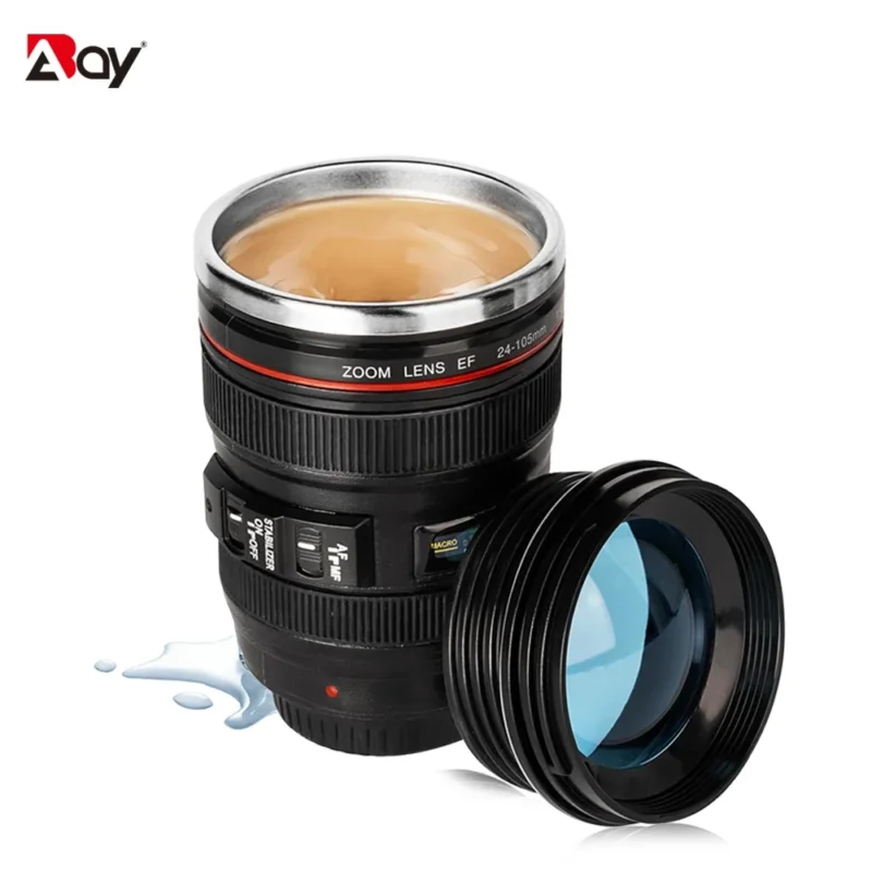 Camera Lens Coffee Mug Cup of Coffee Stainles Steel Vacuum Insulated Thermos Water Bottle Tumbler Thermal Insulation Drinkware