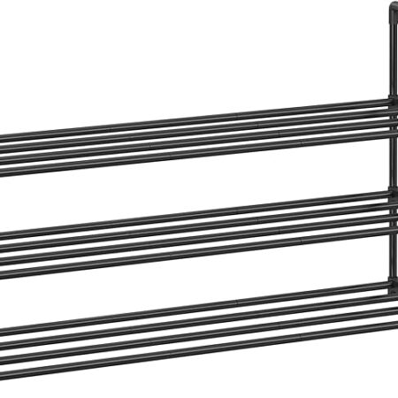 Shoe Rack, 3 Tier Shoe Organizer, Metal Shoe Storage Shelf for 15 Pairs of Shoes, Easy to Assemble, Entryway, Black ULSA303B02