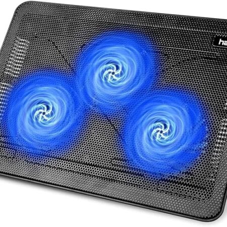 havit HV-F2056 15.6\"-17\" Laptop Cooler Cooling Pad - Slim Portable USB Powered (3 Fans), Black/Blue