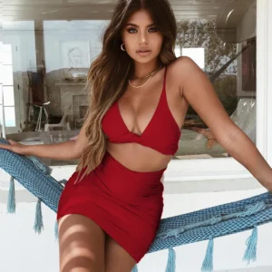 kf-S17d019b737b542f7af5958be23719216u-Sexy-V-neck-Slim-Fit-Pleated-Hollow-Buttocks-Wrapped-Dress-2024-Summer-New-Women-s-Clothing V neck Slim Fit Pleated Hollow Buttocks Wrapped Dress Summer New Women's Clothing Dress