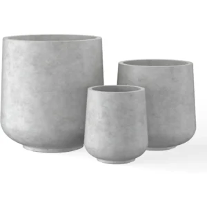 kf-S6be6e290f499484cae2a33e6c1c9f267q-15-3-11-6-8-2-Dia-Round-Concrete-Planter-Large-Outdoor-Indoor-Planter-Pots-Containers 15.3"+11.6"+8.2" Dia Round Concrete Planter, Large Outdoor Indoor Planter Pots Containers with Drainage Holes and Rubber