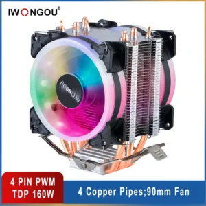 kf-S8c195bd8f1684ffcbc7fef56492ba025f-Cpu-Cooler-X99-4pin-90mm-Radiator-IWONGOU-4-Heatpipes-Computer-4pin-Cooling-CPU-Fans-RGB-for Cpu Cooler X99 4pin 90mm Radiator IWONGOU 4 Heatpipes Computer 4pin Cooling CPU Fans RGB for Intel Lga 2011/1366/1700/AMD/am4