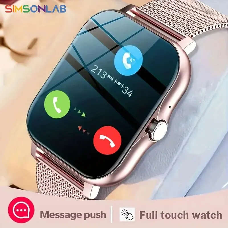 Smart Watch Android Phone 1.44'' Inch Color Screen Bluetooth Call Blood Oxygen/Pressure Monitoring Smart Watch Women Men