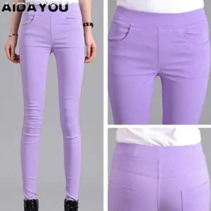 kf-H1eaba57a96934071b86a1f0ab7ee97e6U-High-Elastic-Pants-Womens-Pencil-Push-Up-Butt-Lifting-Straight-Comfort-Korean-Style-XL-Good-Stretchy High Elastic Pants Womens Pencil Push Up Butt Lifting Straight Comfort Korean Style XL Good Stretchy Trouses ouc407