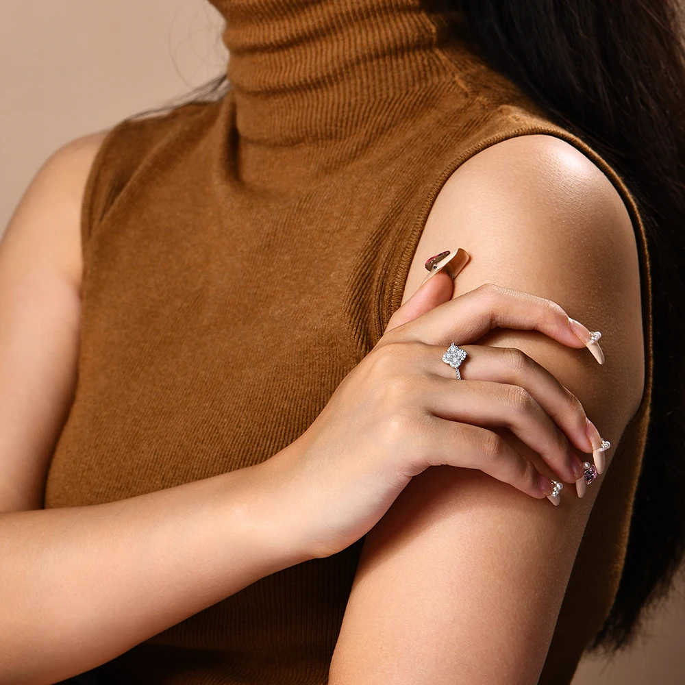 ATTAGEMS Classic Moissanite Rings for Women DVVS1 Color 100% S925 Sterling Silver Engagement Wedding Party Fine Jewelry Gift New - Image 6