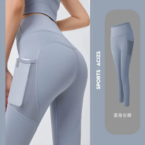 2023 new High Waist Legging Pockets Fitness Bottoms Running Sweatpants for Women Quick-Dry Sport Trousers Workout Yoga Pants - Image 6