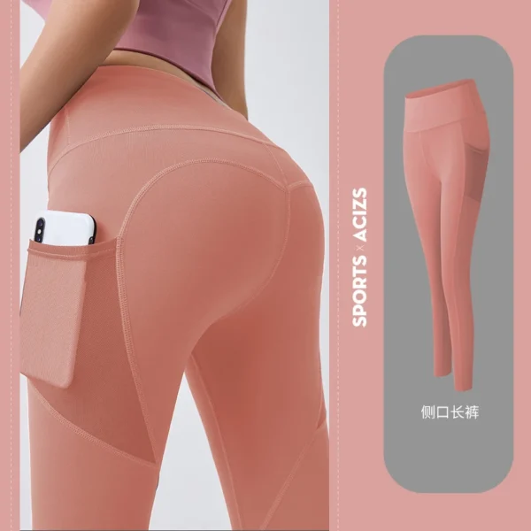 2023 new High Waist Legging Pockets Fitness Bottoms Running Sweatpants for Women Quick-Dry Sport Trousers Workout Yoga Pants - Image 5