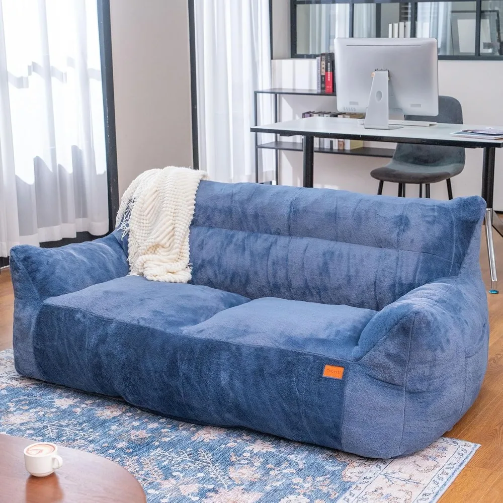 Corduroy Big Bean Bag Chairs for Adults Oversized Beanbag Chair Lazy Sofa with Armrest Foam Filled Loveseat Sofa Floor Comfy Cou