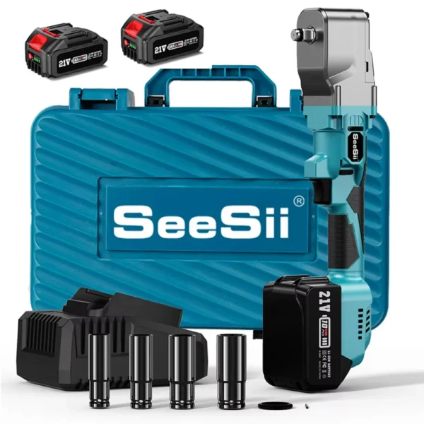 Seesii 1/2'' Right Angle Impact Wrench 300N.m Electric Ratcheting Wrench Car Repair Power Tools for Makita 18v Battery