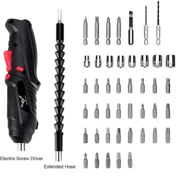 47 in 1 Cordless Electric Screwdriver Bits Set Rechargeable Torque Electric Rotatable Drill for Home Improvement DIY Project - Image 2
