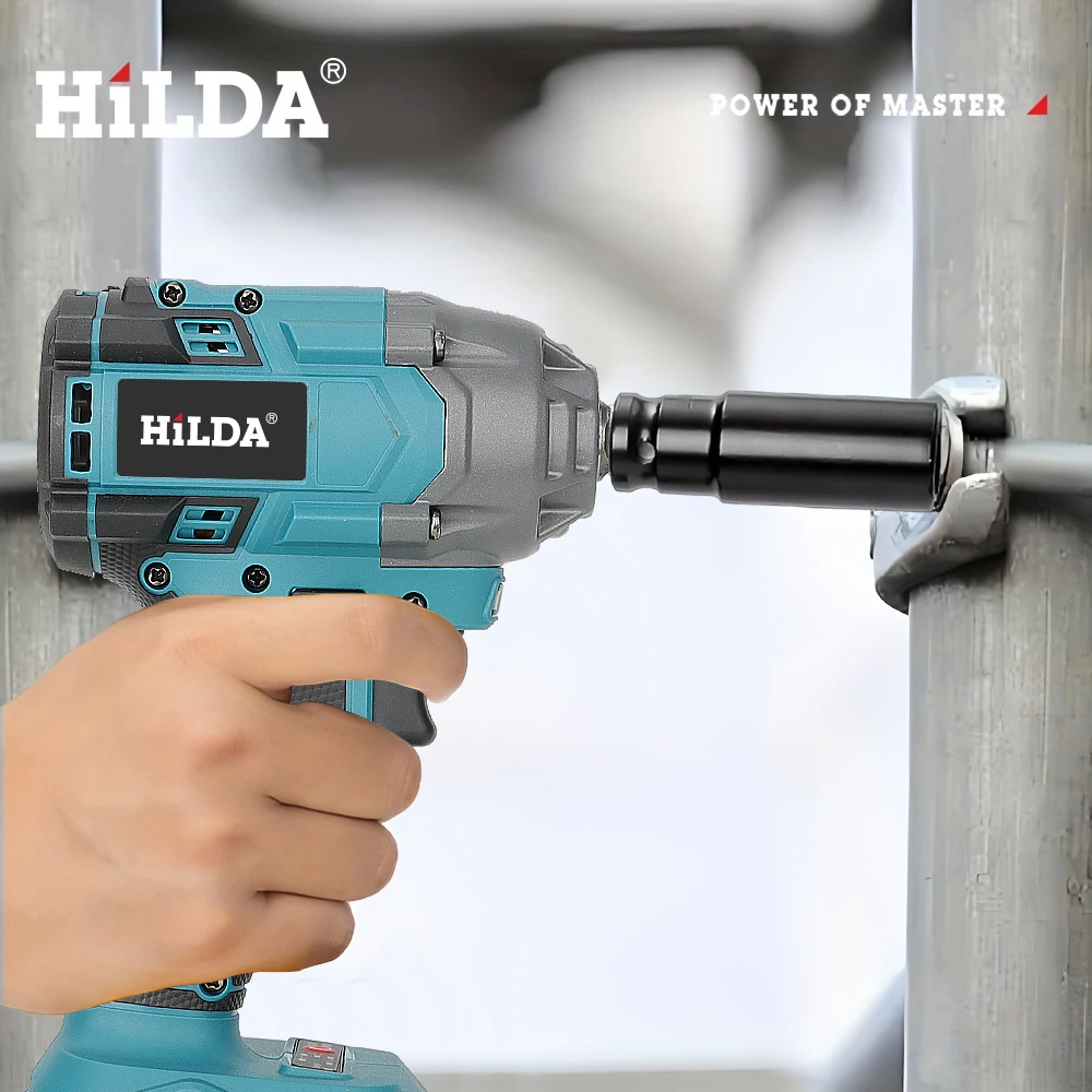 HILDA 1/2" Rechargeable Cordless Impact Wrench 500N.m Brushless Impact Wrench Charger For Makita Battery Car Truck Home - Image 5