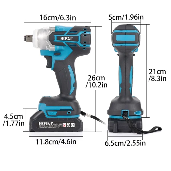 1/2 1/4 inch Brushless Cordless Electric Impact Wrench Screwdriver Two-Speed Adjustment Power Tool 280N.m For Makita 18V Battery - Image 4