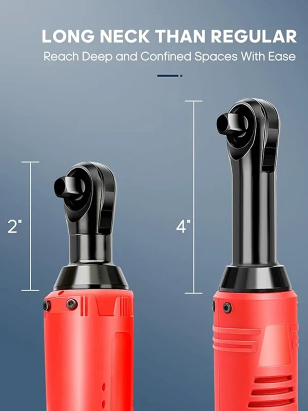 Extended Cordless Ratchet Wrench Electric Wrenches Set 3/8"18V 45ft-Lbs 400RPM Power, 2 Battery 2.0Ah Lithium-Lon, 7 Sockets(10/ - Image 3