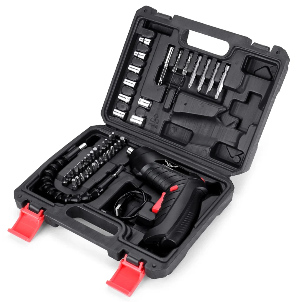 47 in 1 Cordless Electric Screwdriver Bits Set Rechargeable Torque Electric Rotatable Drill for Home Improvement DIY Project