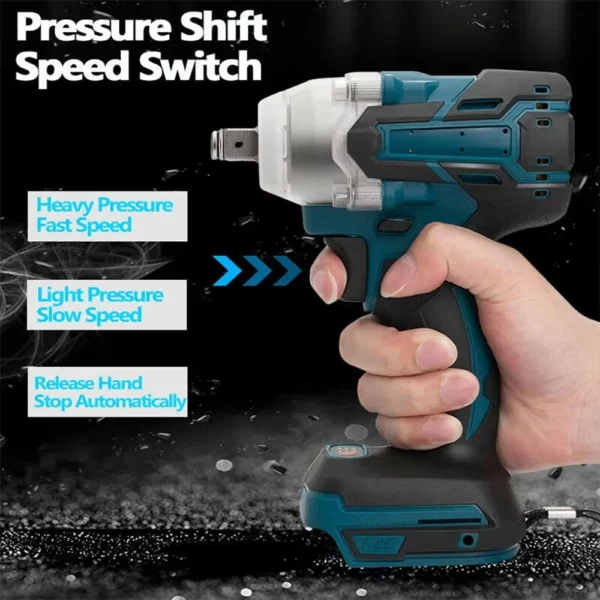 520NM Cordless Electric Impact Wrench Brushless 1/2 inch Power Tools Compatible for Makita 18V Battery