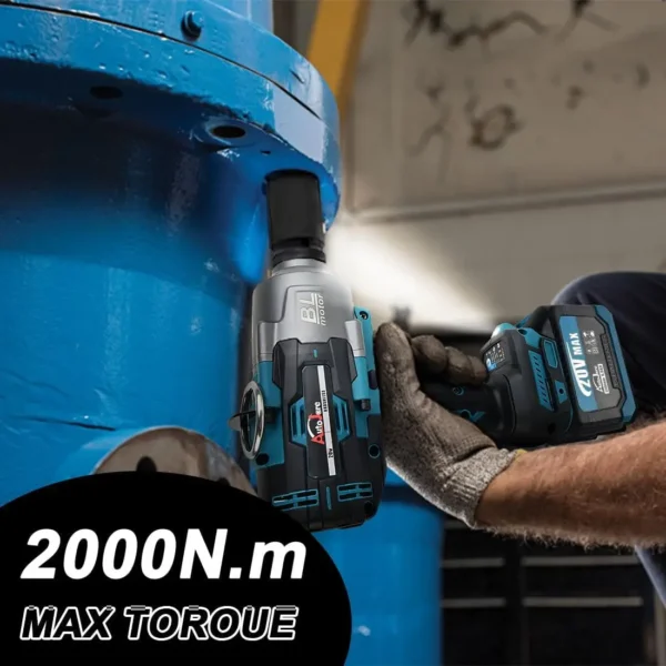 Cordless Impact Wrench 3/4'' Brushless High Torque 1475 Ft-lbs (2000 N.m) Heavy-duty Impact Wrench with 2 x 6.0A Battery, Fast C - Image 2