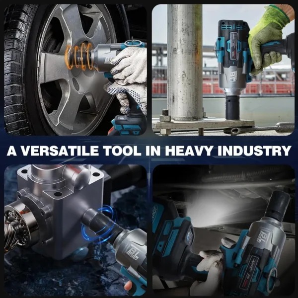 Cordless Impact Wrench Kit, 20V MAX 3/4 Impact Gun, 1474Ft-lbs(2000N.m) Brushless Impact Wrenches, Power Wrench with 6-Mode Spee - Image 4