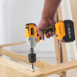 Cordless Impact Wrench 330NM High Torque Brushless Motor w/Lithium Battery & Tool Box for Auto & Furniture Repair 2600r/min