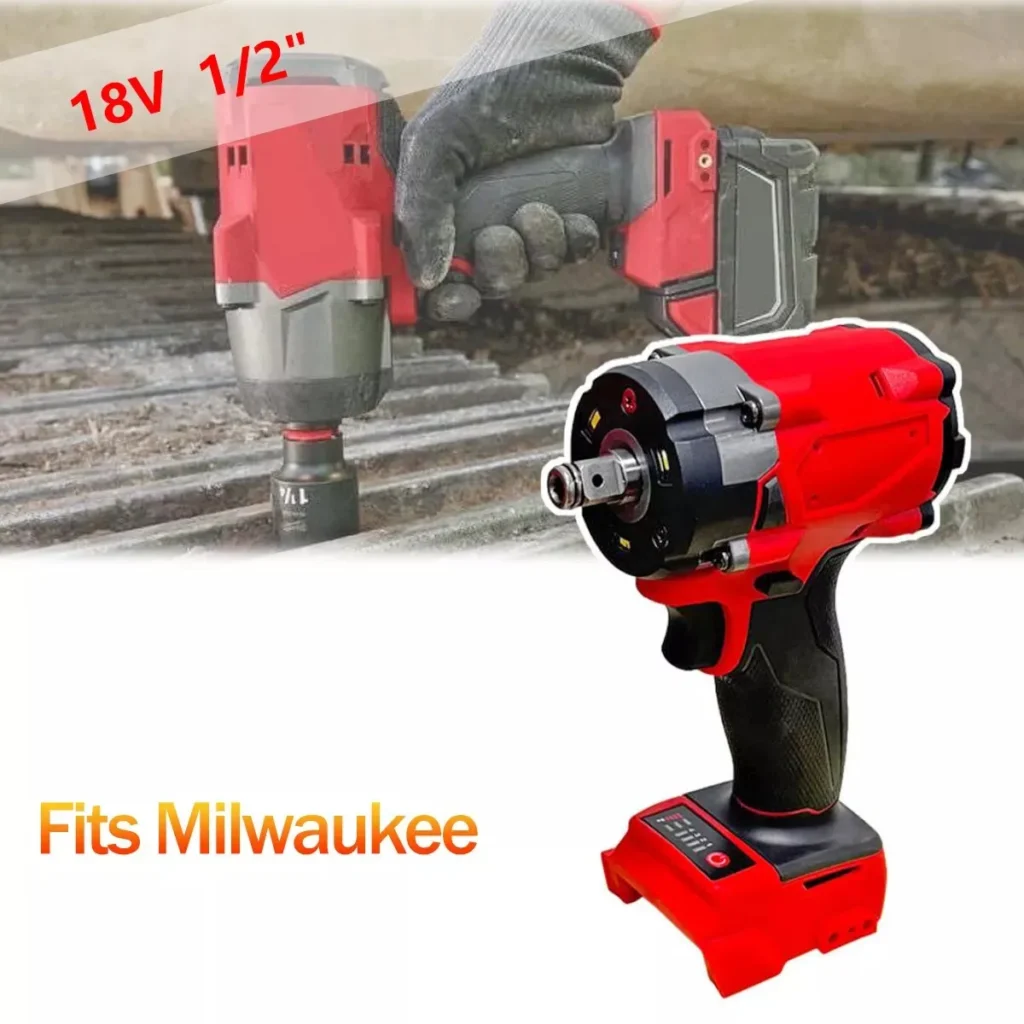 Supernew Brushless Impac Wrench Electric Driver 1/2In Repair Cordless Screwdriver 4 Gears Power Tools for Milwaukee 18V Battery
