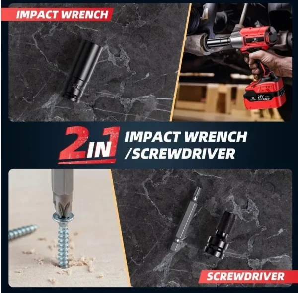 AVHRIT Cordless Impact Wrench 650Nm Electric Drill Impact Wrench Brushless Impact Gun 1/2"Driver Car Tyre Wheel Power Tool Sets - Image 6