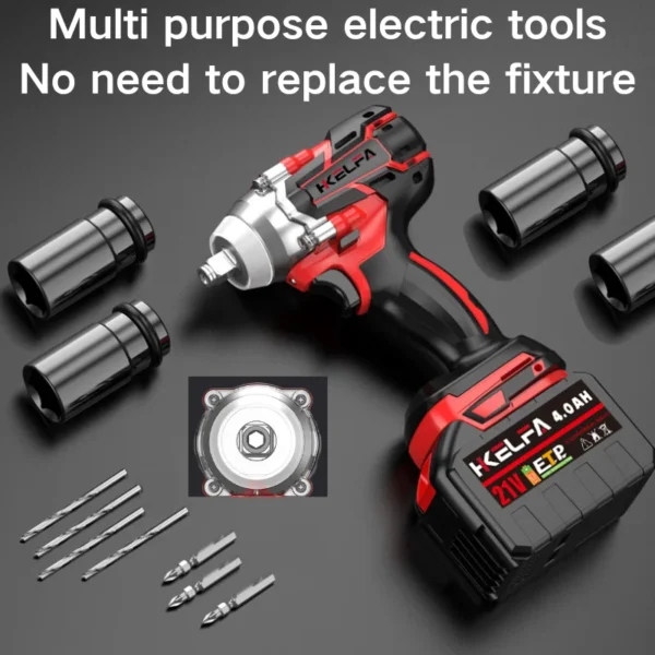 HKELFA 520N.M Brushless Electric Impact Wrench Cordless Electric Wrench 1/2 inch for Makita 21V Battery Screwdriver Power Tools - Image 2