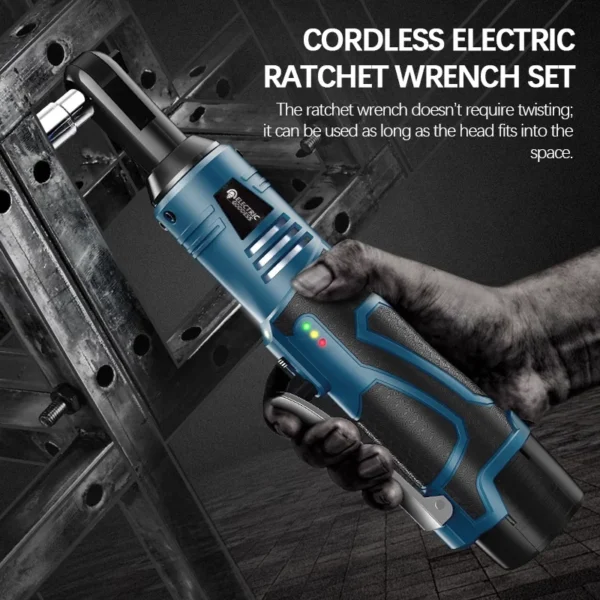 16.8V Rechargeable Right Angle Electric Wrench 50NM 3/8 Inch Ratchet Wrench Wrench Socket Battery Set Automotive Repair Tool - Image 6