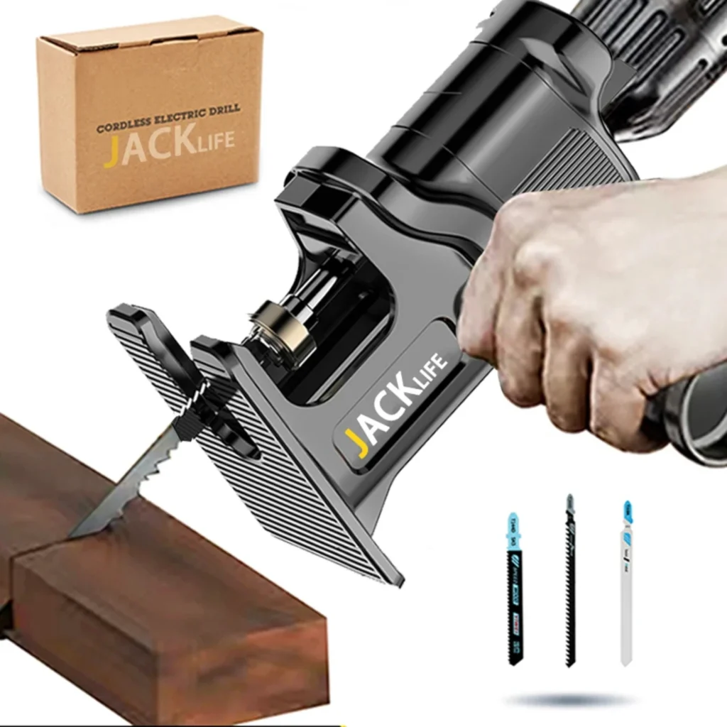 Screwdriver Conversion , Drill to Saw, Household Reciprocating Saw, Multifunctional, Wood Tools Electric screwdriver set Hoto
