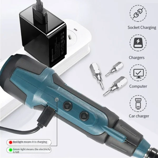 3.6V Electric Screw Driver USB Rechargeable Small Electric Power Screwdriver Set 200rpm/min 2Nm Flashlight Lighting Power Tool - Image 2