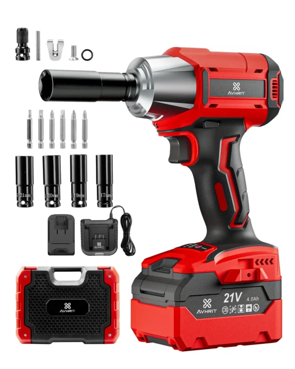 1/2 Inch Brushless Cordless Impact Wrench 480Ft-lbs|3300RPM High Torque with 2x4000mAh Batteries&4 Sockets for Car Repair,Home