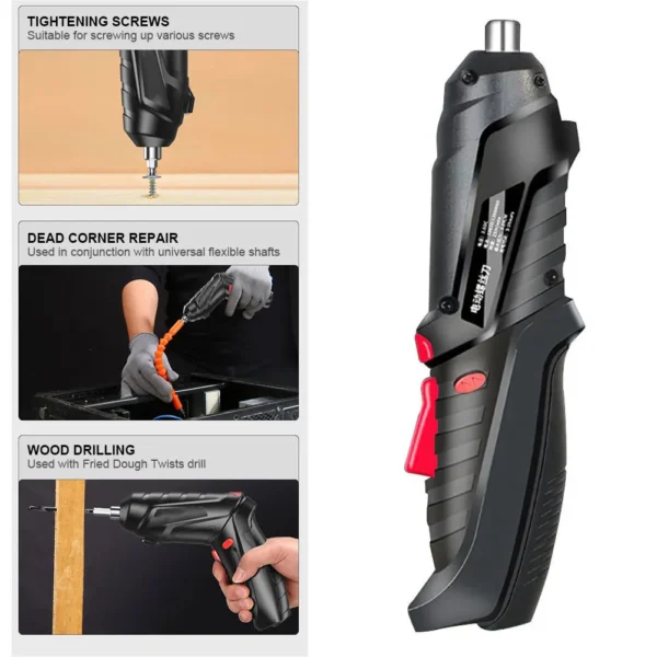3.6V Cordless Screwdriver Rechargeable Powerful Impact Drill Screwdriver LED Lighting Electric Power Screwdriver Set Power Tool - Image 2