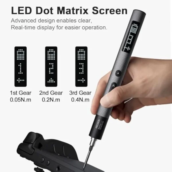 36 in 1 Mini Precision Electric Screwdriver Set with LED Screen Rechargeable Battery Power Repair Tool Kit with 0.3N.m Leather - Image 2