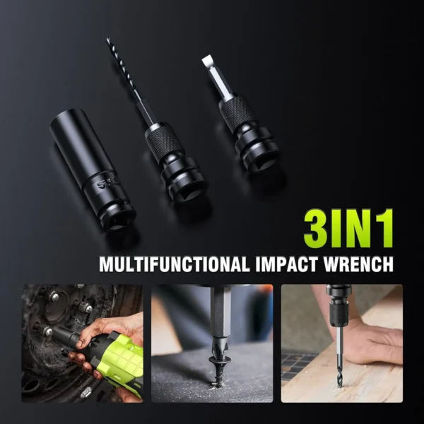 Brushless 550N.M Electric Impact Wrench 2800RPM 1/2 Inch Cordless Torque Wrench Screwdriver Power Tool For Makita 21V Battery - Image 5
