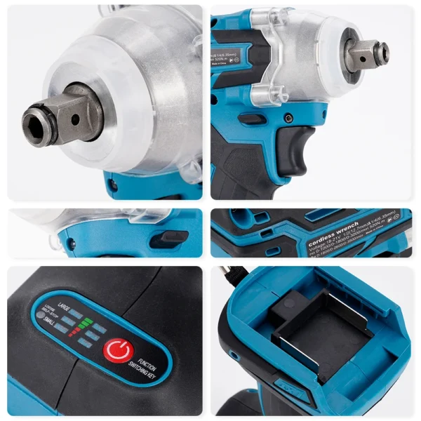 1/2 1/4 inch Brushless Cordless Electric Impact Wrench Screwdriver Two-Speed Adjustment Power Tool 280N.m For Makita 18V Battery - Image 5