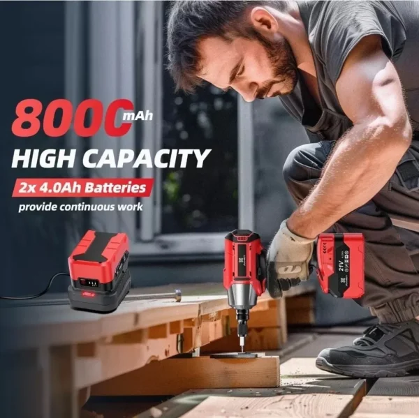AVHRIT Cordless Impact Wrench 650Nm Electric Drill Impact Wrench Brushless Impact Gun 1/2"Driver Car Tyre Wheel Power Tool Sets - Image 2