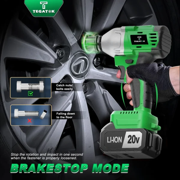 Cordless Impact Wrench,Electric Impact Gun for Automotive ,20V 1/2-Inch 3000IPM Brushless Power Impact Driver. - Image 5